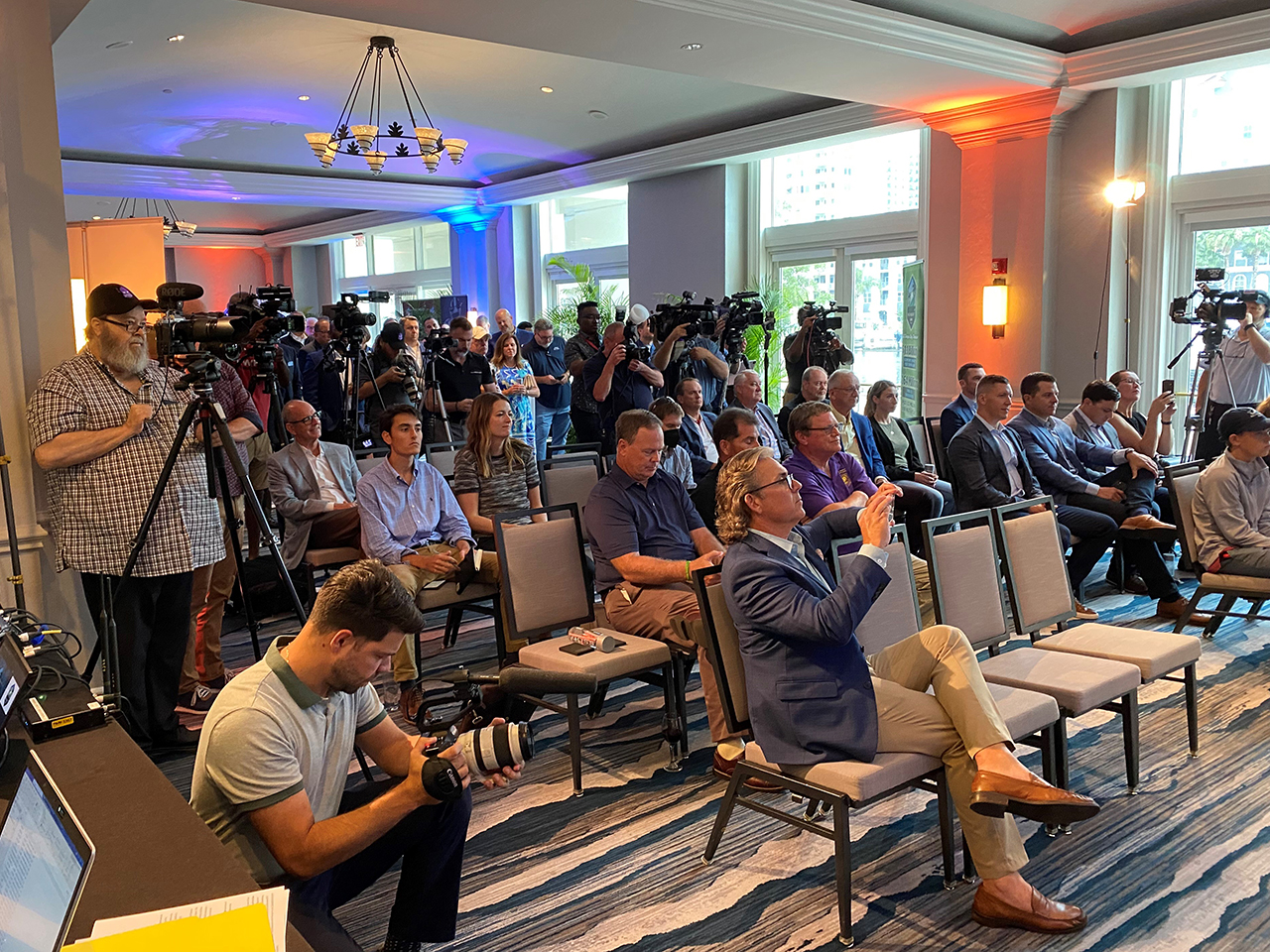 Media were on hand for the big announcement
