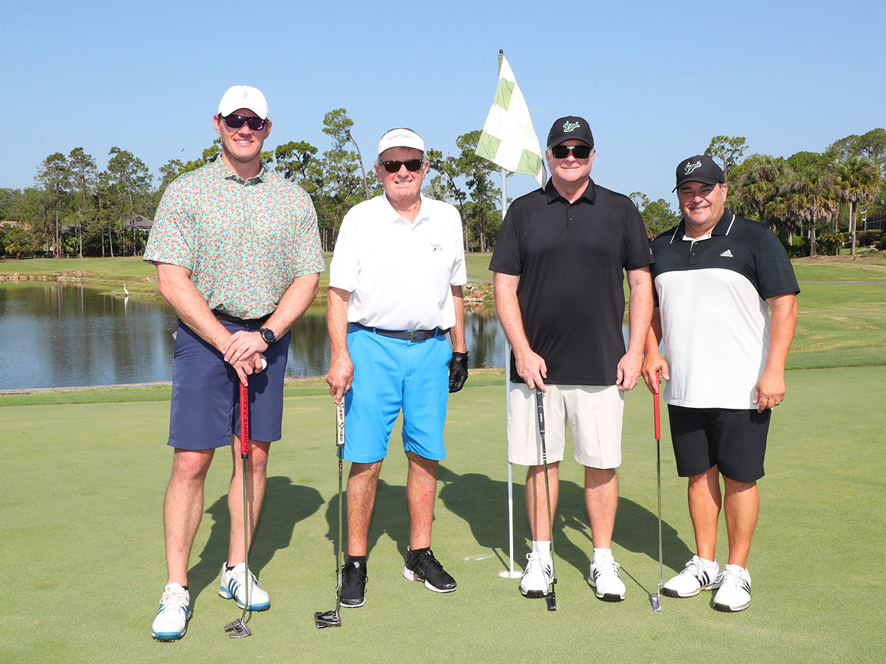 Spurrier, Edds, USF AD Michael Kelly and Lelo Prada teamed up for the tourney