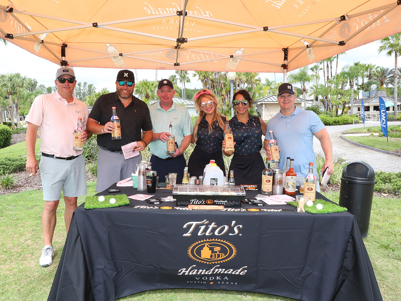 Tito's provided one of the drink stations on the golf course