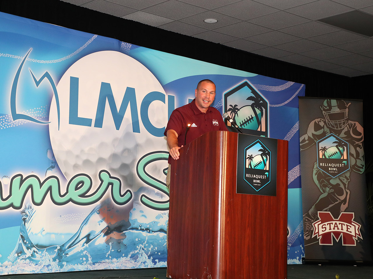Mississippi State Coach Zach Arnett was the special guest speaker at the banquet
