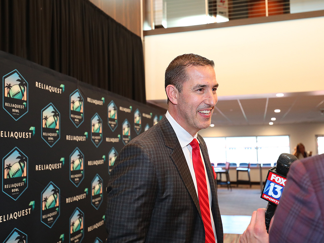 Coach Fickell talks with local media